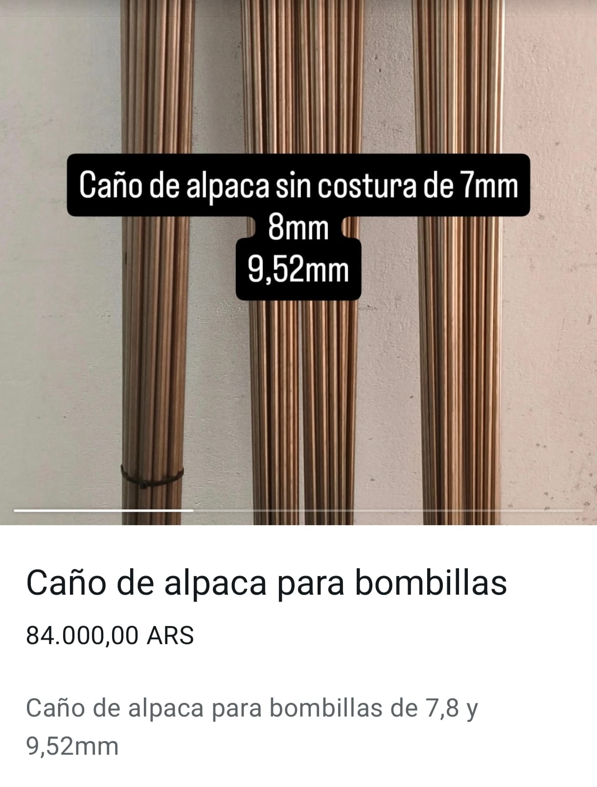 Tubo de alpaca