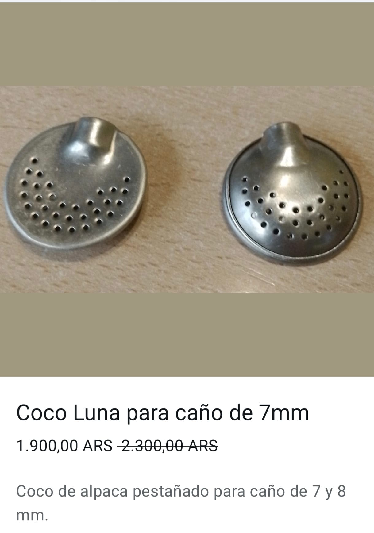 Coco Luna de alpaca para caño de 8mm